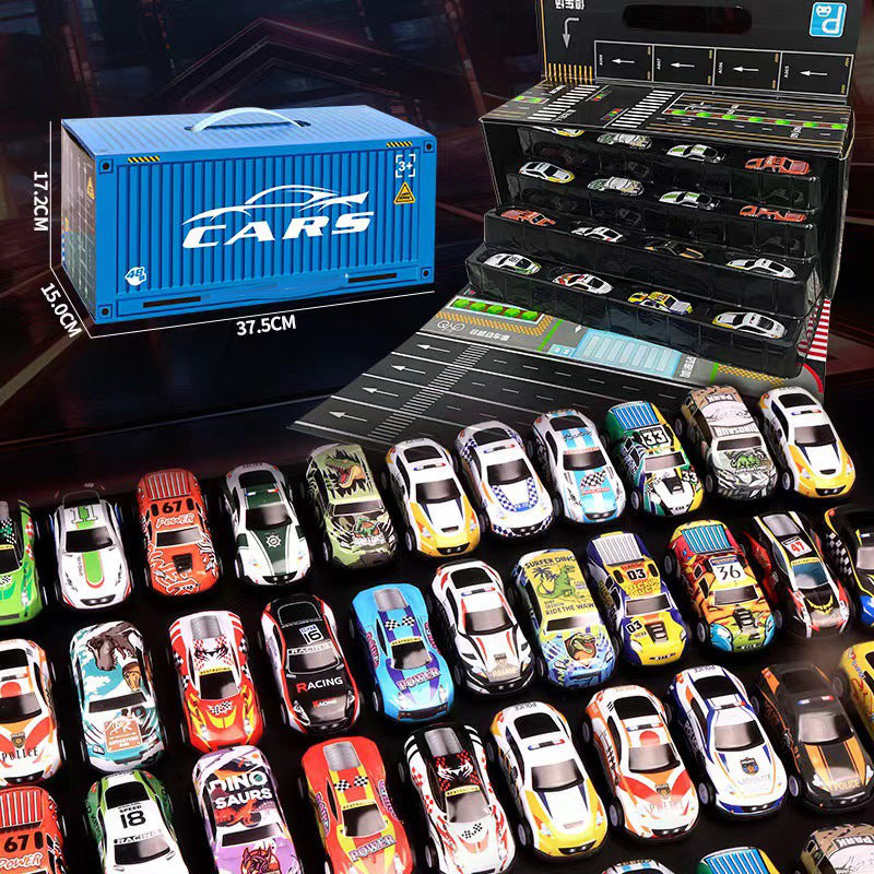 Bestes Geschenk🚗🚗🚗 48 Mini Pull-Back-Autos mit integrierter Garage