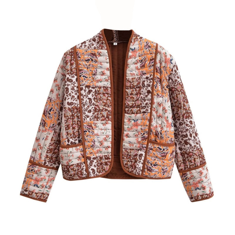 š„š¤Black Friday Sale:50% RABATTš„Trendige gesteppte Damenjacke mit Blumenmuster