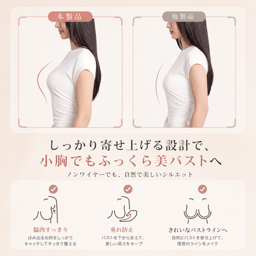Hinyari Fit™ 冷感寄せ上げストラップレスブラ