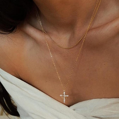 🎅Soldes de Noël - 50 % de réduction🎄Collier pendentif couronne avec croix