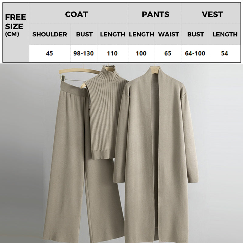 🔥Nur für kurze Zeit 50% Rabatt🔥3-teiliges Set – Herbst-Westen, Cardigan und Hosen