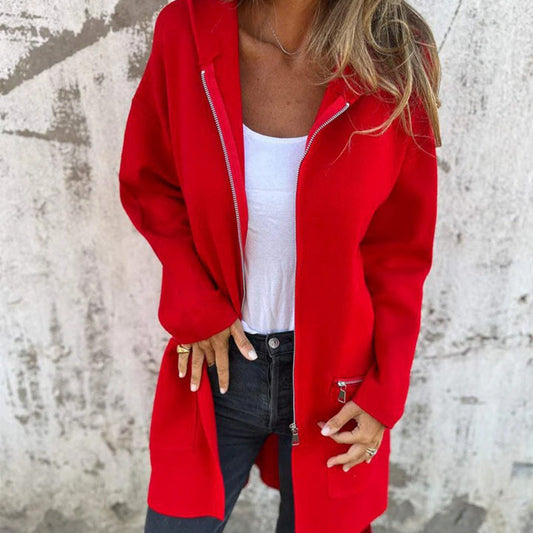 🔥🖤Black Friday Sale:50% Rabatt🔥Freizeitmode Langarm Kapuzenpullover-Jacke mit Reißverschluss