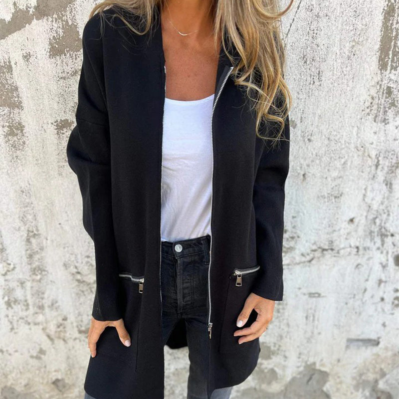 🔥🖤Black Friday Sale:50% Rabatt🔥Freizeitmode Langarm Kapuzenpullover-Jacke mit Reißverschluss