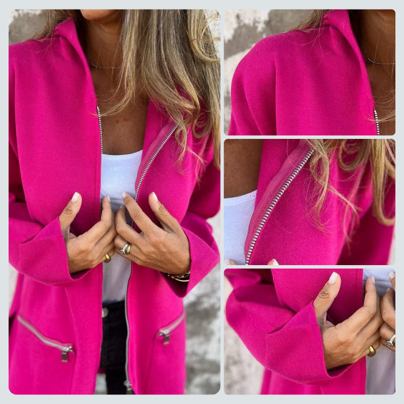 🔥🖤Black Friday Sale:50% Rabatt🔥Freizeitmode Langarm Kapuzenpullover-Jacke mit Reißverschluss