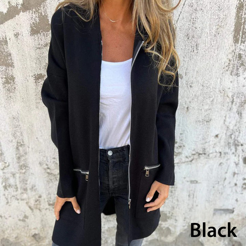 🔥🖤Black Friday Sale:50% Rabatt🔥Freizeitmode Langarm Kapuzenpullover-Jacke mit Reißverschluss