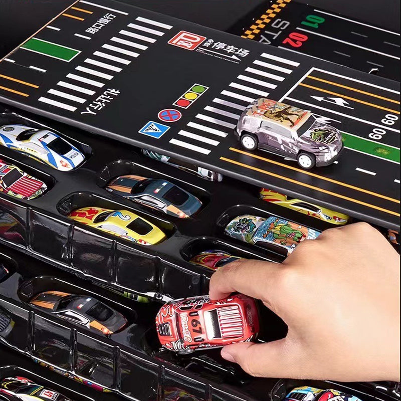 Bestes Geschenk🚗🚗🚗  48 Mini Pull-Back-Autos mit integrierter Garage