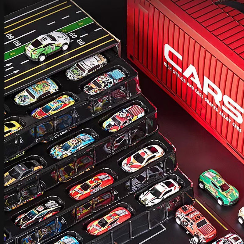 Bestes Geschenk🚗🚗🚗  48 Mini Pull-Back-Autos mit integrierter Garage