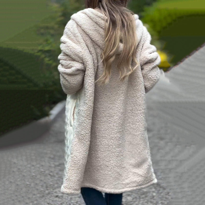 🔥🖤Frühbucher Black Friday Sale: 50% Rabatt🔥Damen gemütlicher gesteppter Sherpa-Mantel mit Kapuze