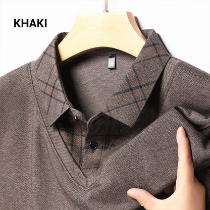 🔥🖤Promotion anticipée du Black Friday : 50 % DE RÉDUCTION🖤🔥Hauts homme manches longues à revers, faux deux pièces
