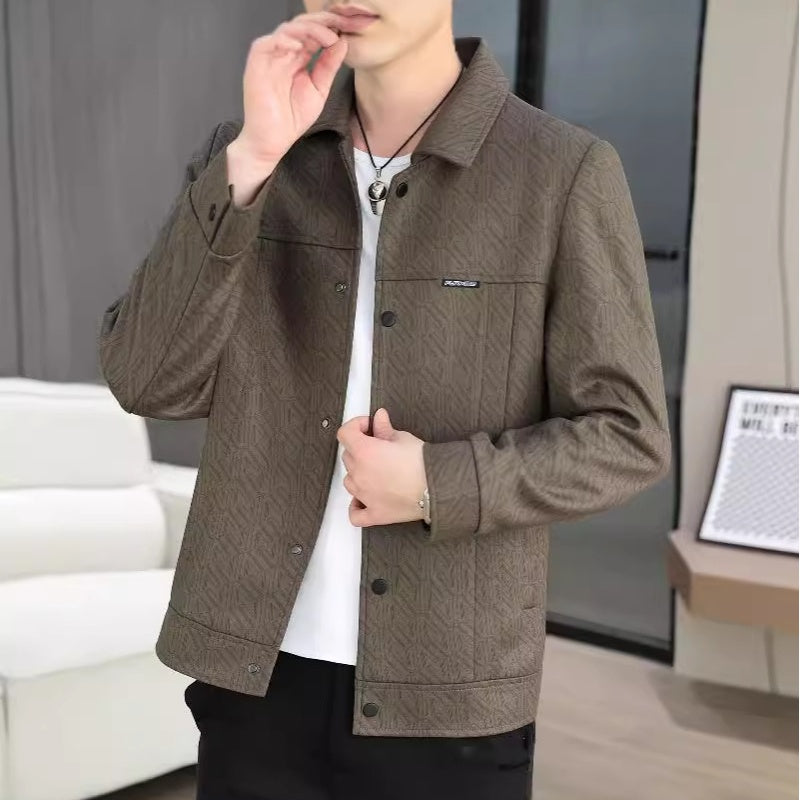 🔥Soldes anticipées du Black Friday : -50 %🔥Veste décontractée à revers boutonnée pour homme avec épaulettes