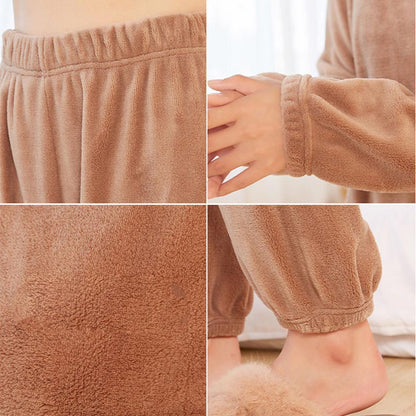 🔥Früher Black Friday Sale: 50% RABATT🔥Damen Loungewear Schlafanzug aus warmem Korallenfleece