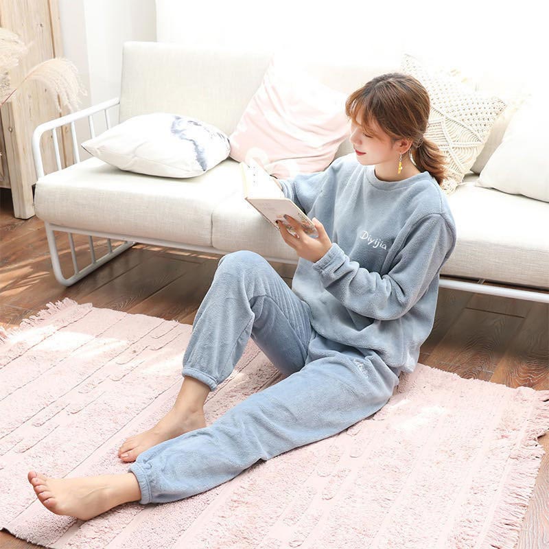 🔥Früher Black Friday Sale: 50% RABATT🔥Damen Loungewear Schlafanzug aus warmem Korallenfleece