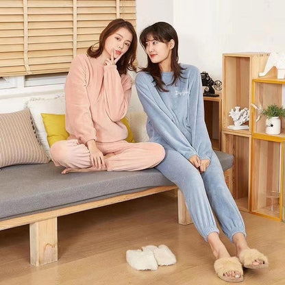 🔥Früher Black Friday Sale: 50% RABATT🔥Damen Loungewear Schlafanzug aus warmem Korallenfleece