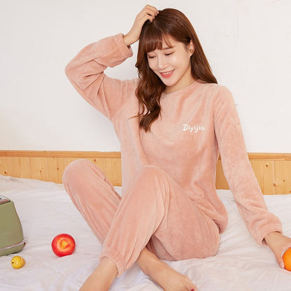 🔥Früher Black Friday Sale: 50% RABATT🔥Damen Loungewear Schlafanzug aus warmem Korallenfleece