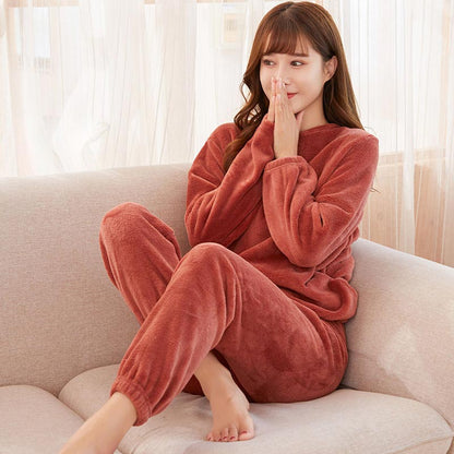 🔥Früher Black Friday Sale: 50% RABATT🔥Damen Loungewear Schlafanzug aus warmem Korallenfleece