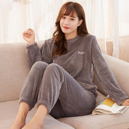 🔥Früher Black Friday Sale: 50% RABATT🔥Damen Loungewear Schlafanzug aus warmem Korallenfleece