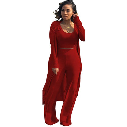🔥Früher Black Friday Sale: 50% RABATT🔥Damen-Strick-Tanktop, High-Waist-Leggings und langer Cardigan, 3-teiliges Set