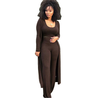 🔥Früher Black Friday Sale: 50% RABATT🔥Damen-Strick-Tanktop, High-Waist-Leggings und langer Cardigan, 3-teiliges Set