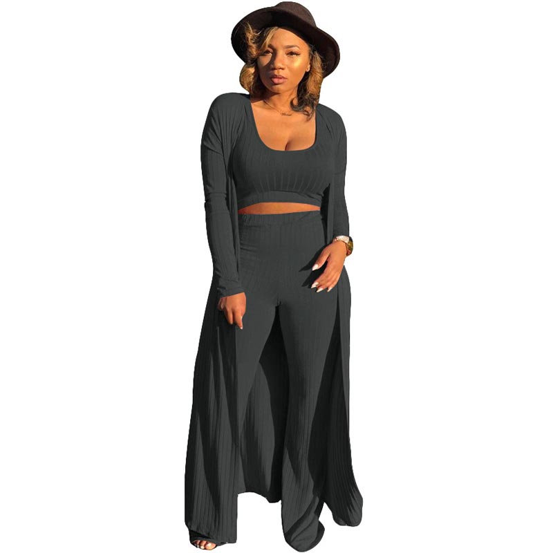 🔥Früher Black Friday Sale: 50% RABATT🔥Damen-Strick-Tanktop, High-Waist-Leggings und langer Cardigan, 3-teiliges Set