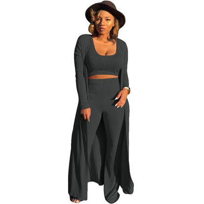 🔥Früher Black Friday Sale: 50% RABATT🔥Damen-Strick-Tanktop, High-Waist-Leggings und langer Cardigan, 3-teiliges Set