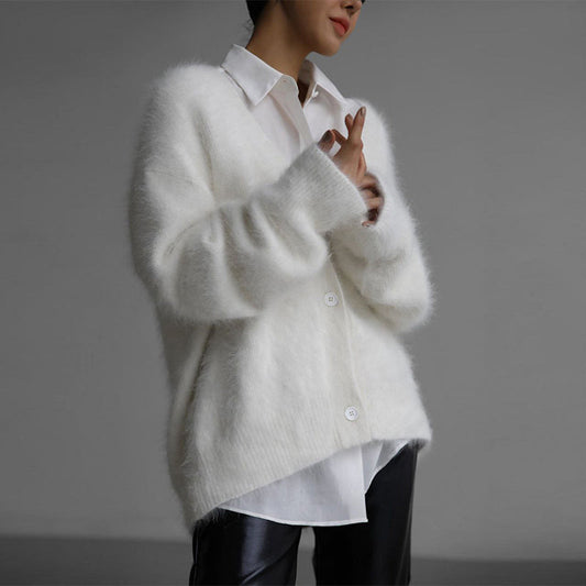 🔥🖤Früher Black Friday Sale: 50% RABATT🎁🎉Damen gemütliche flauschige Strickjacke