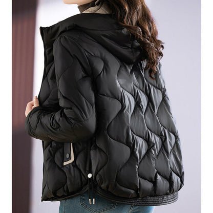 🔥🖤Black Friday Sale:50% RABATT🔥Leichte wattierte Damenjacke mit Kapuze