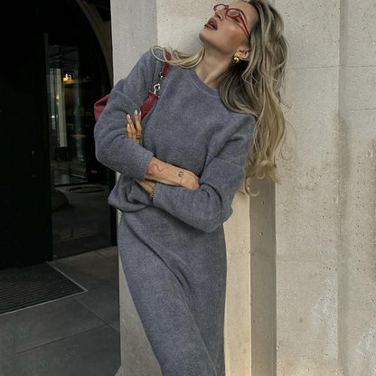 🔥🖤Early Black Friday Sale:50% RABATT🖤Elegantes, gemütliches Pullover- und Faltenrock-Set für Damen