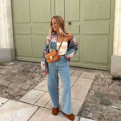 🔥🖤Soldes du Black Friday : 50 % de réduction🔥Veste matelassée fleurie décontractée tendance pour femme