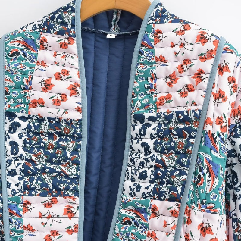 🔥🖤Soldes du Black Friday : 50 % de réduction🔥Veste matelassée fleurie décontractée tendance pour femme