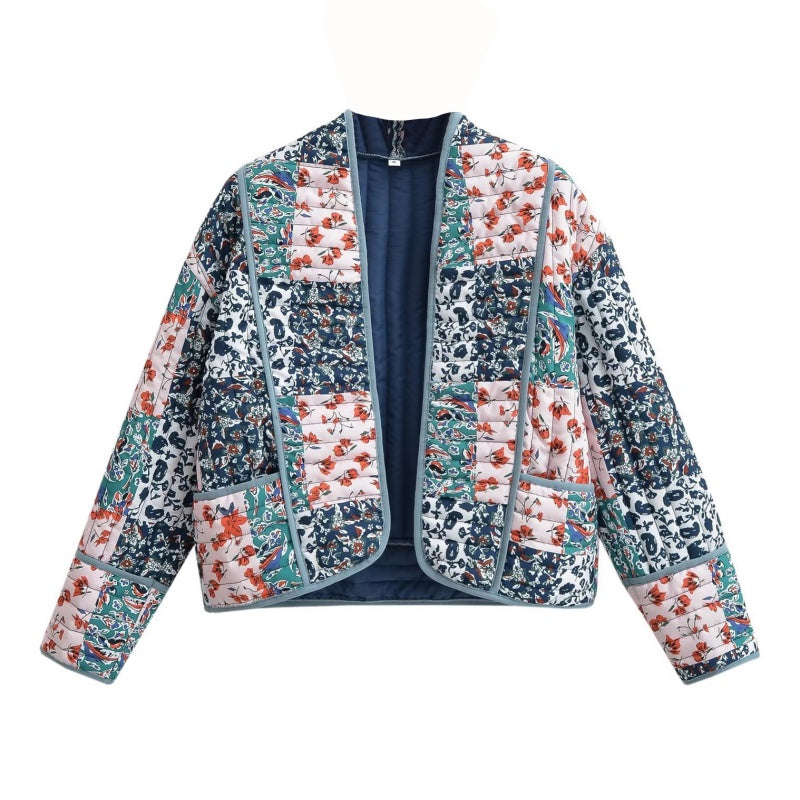 🔥🖤Soldes du Black Friday : 50 % de réduction🔥Veste matelassée fleurie décontractée tendance pour femme