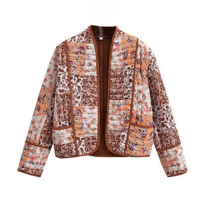 🔥🖤Soldes du Black Friday : 50 % de réduction🔥Veste matelassée fleurie décontractée tendance pour femme