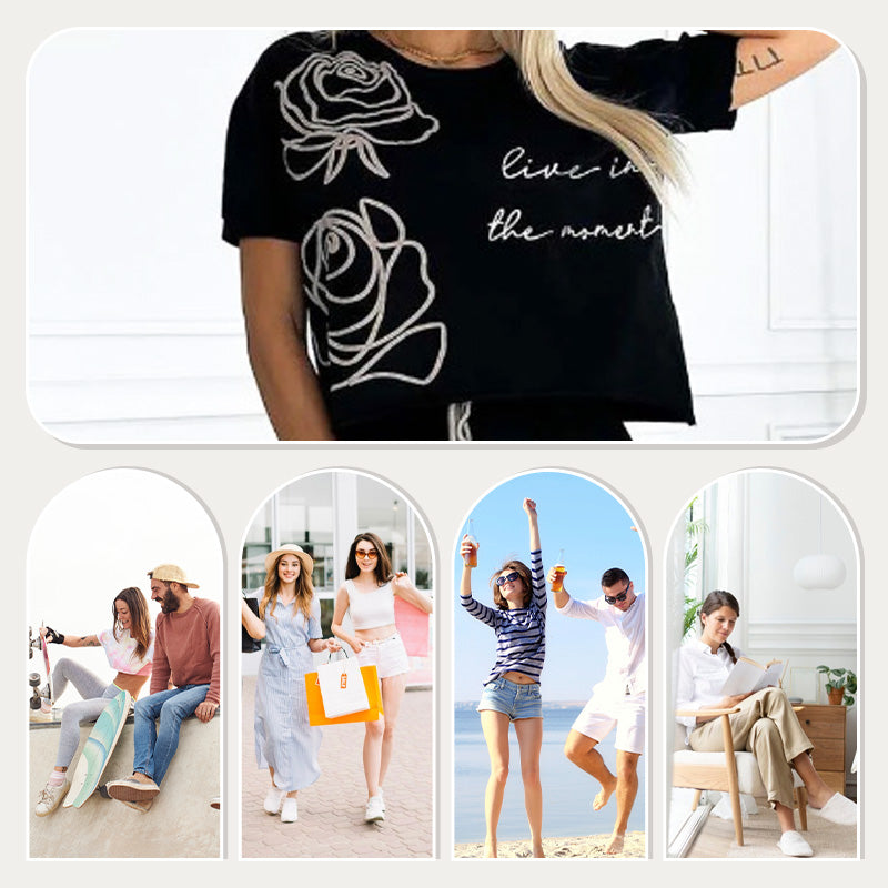 🔥🖤Black Friday Sale: 50% Rabatt🔥Damen 2-teilige Outfits Basic T-Shirt & Midirock